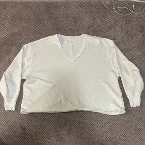 V-Neck White Sweater